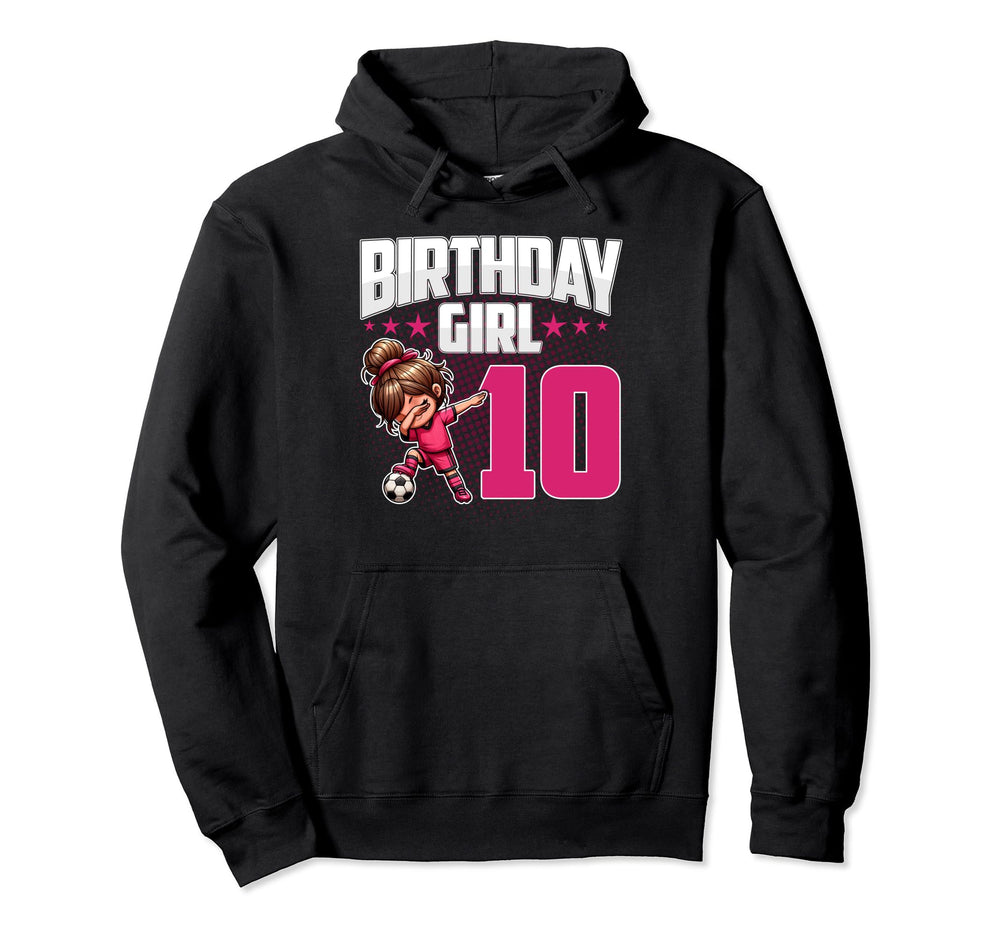 10Th Birthday Soccer Dabbing 10 Years Hoodie - Minimalist Print for Adults