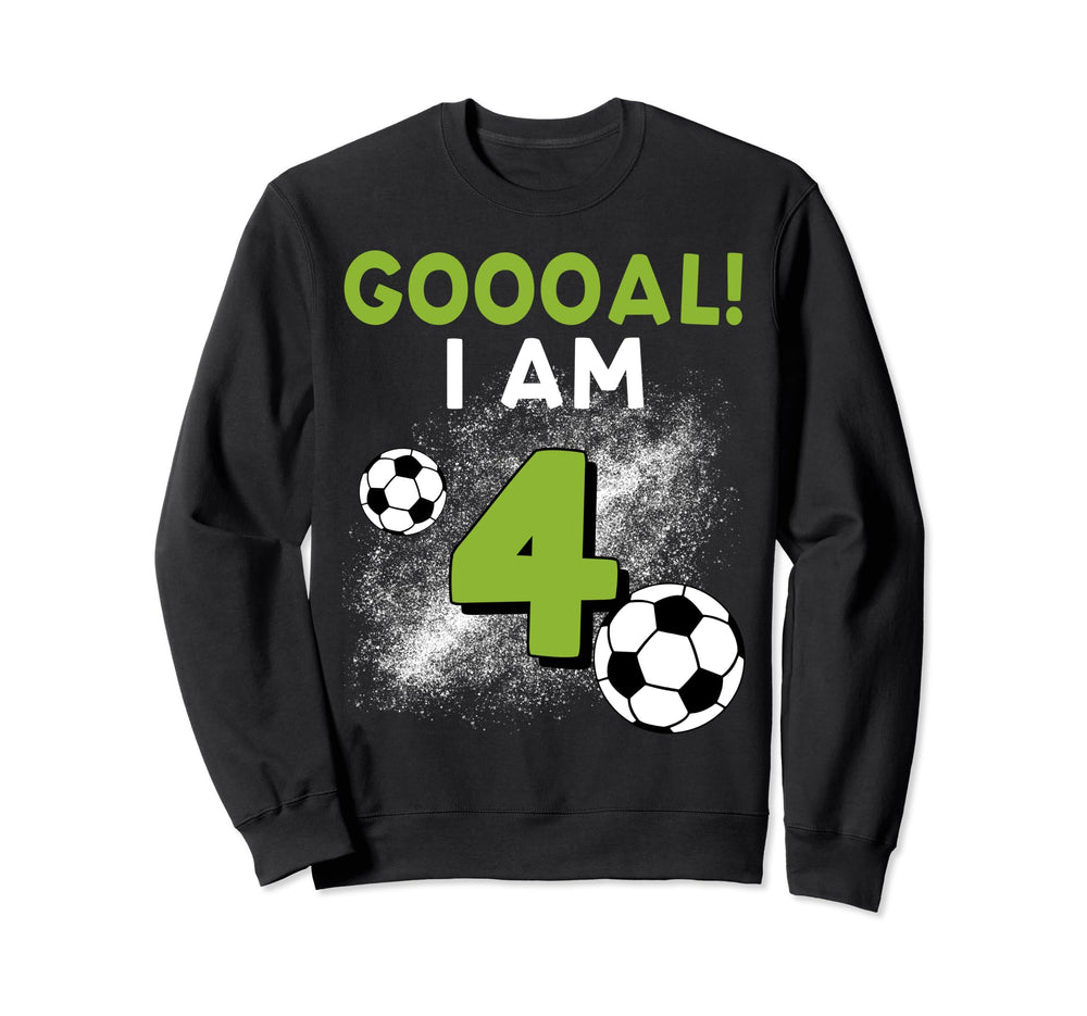 4Th Birthday Soccer Theme 4Year Sweatshirt - Streetwear Style for Adults
