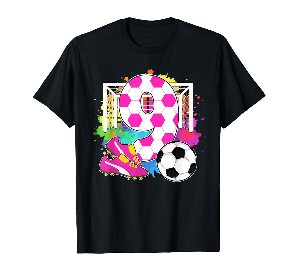 9 Years Old Birthday 9Th Birthday Soccer T-Shirt - Unique Graphic Unisex