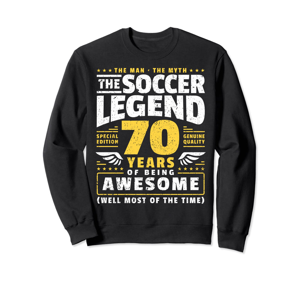 70Th Birthday Soccer Player 70 Years Sweatshirt - Minimalist Print Unisex