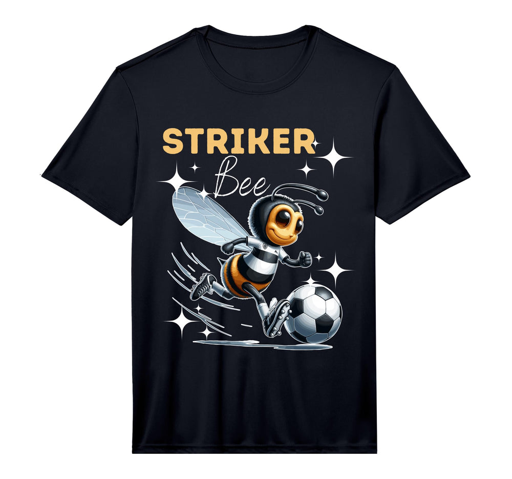 Striker Bee Soccer Enthusiast T-Shirt - Fun Novelty Design Men Women