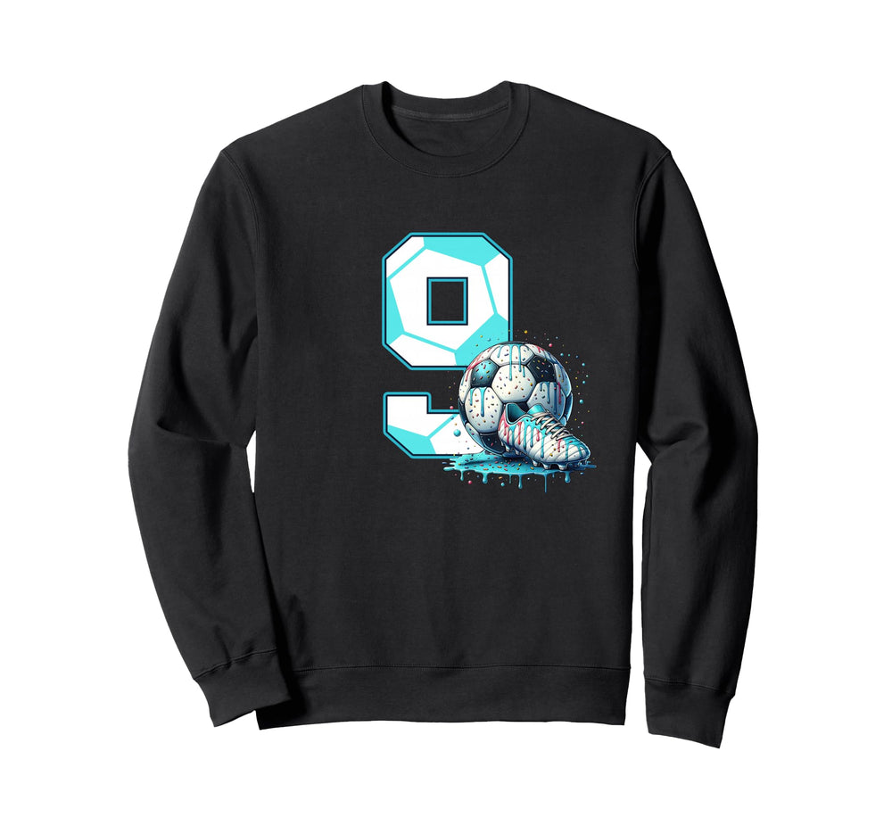 Soccer 9Th Birthday 9 Year Old Ice Sweatshirt - Trendy Graphic Unisex