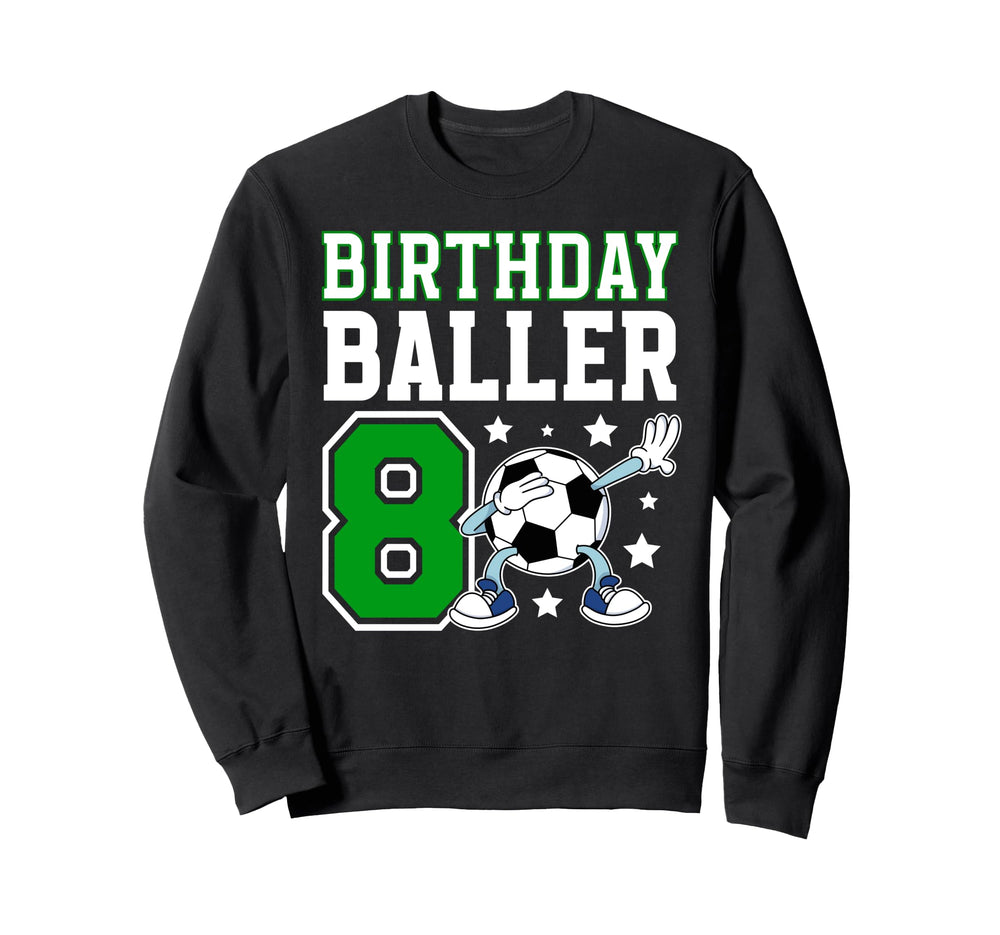 8Th Soccer Birthday Party Eight Year Sweatshirt - Unique Graphic Unisex