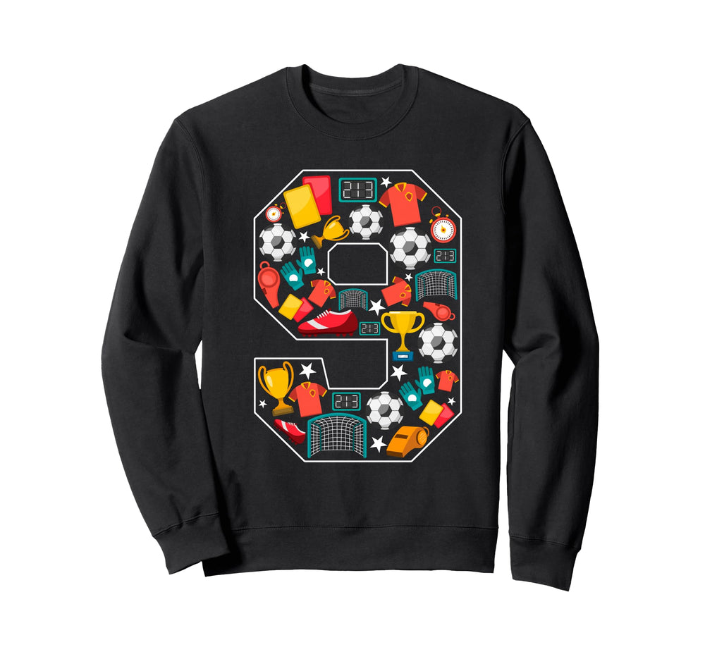 Its My 9Th Birthday Soccer Ball 9 Sweatshirt - Unique Graphic for Adults
