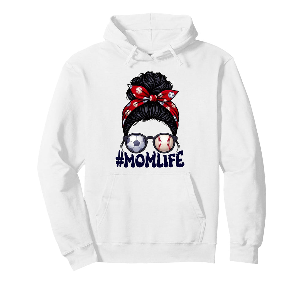 Mom Life Soccer Baseball Game Day Messy Hoodie - Novelty Apparel Men Women