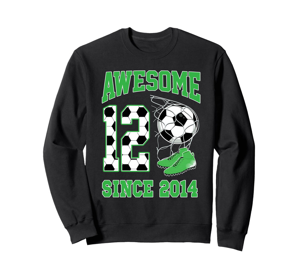 12 Year Old Awesome 12 Since 2014 Sweatshirt - Trendy Graphic Unisex