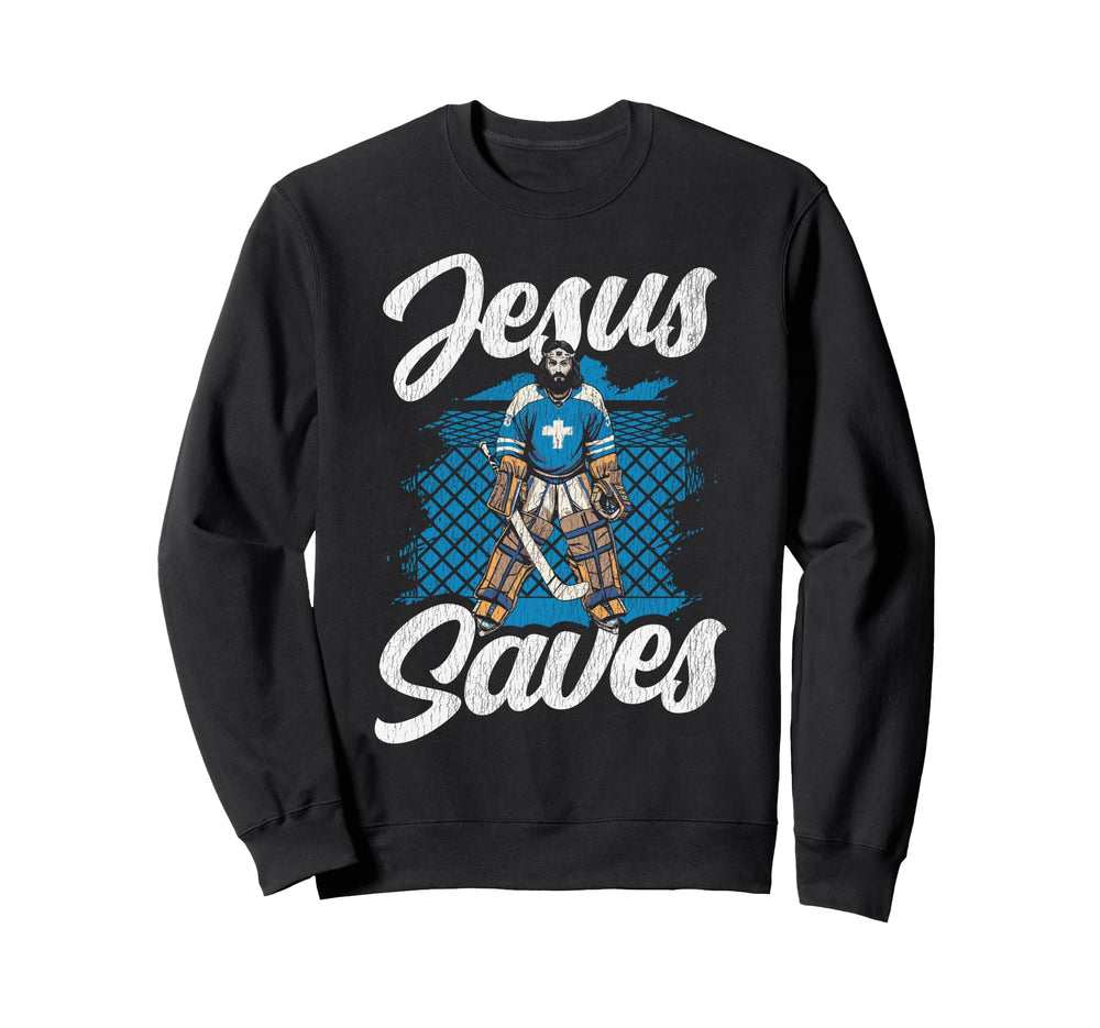 Ice Hockey Goalie Goalkeeper Jesus Sweatshirt - Streetwear Style Unisex