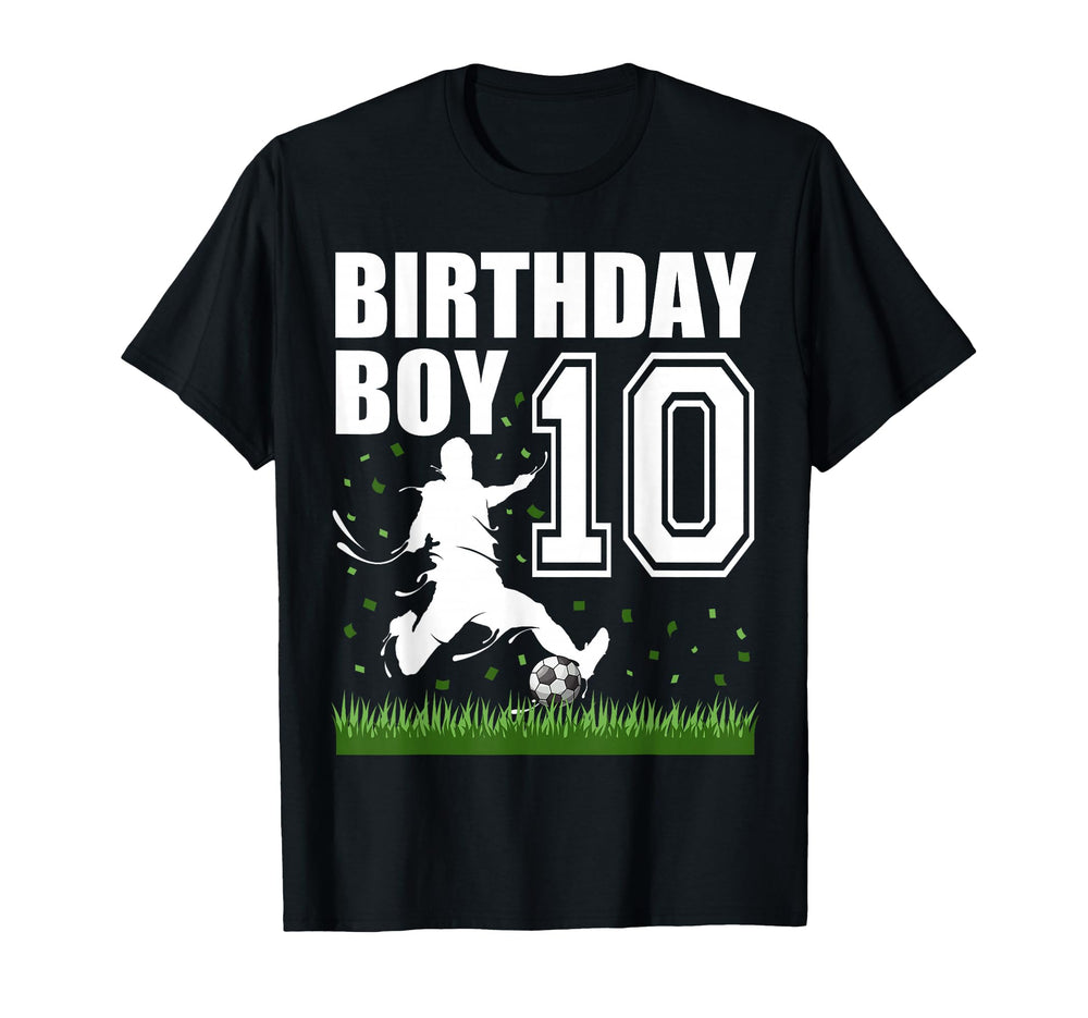 10 Year Old Soccer Birthday Party Theme T-Shirt - Trendy Graphic Unisex