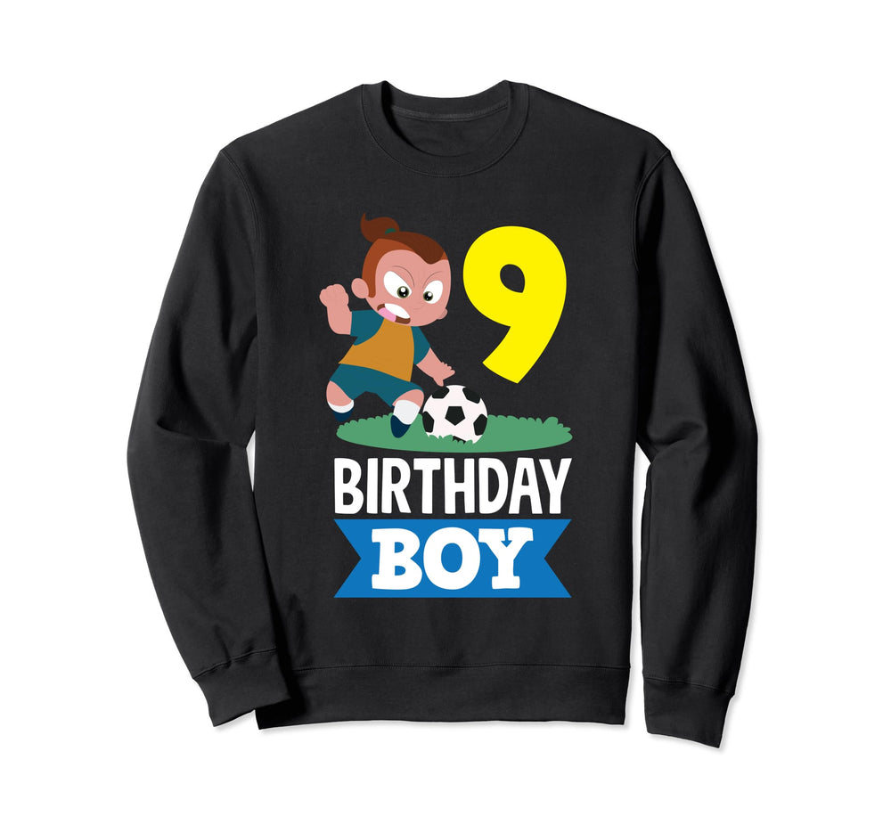 9Th Birthday 9 Years Soccer Football Sweatshirt - Trendy Graphic Unisex