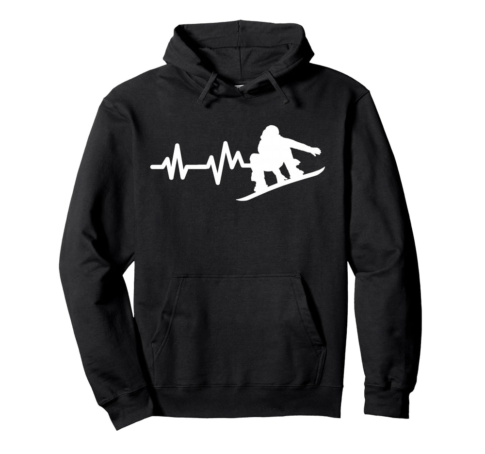 Snowboard Heartbeat Snowboarder Hoodie - Unique Graphic for Adults