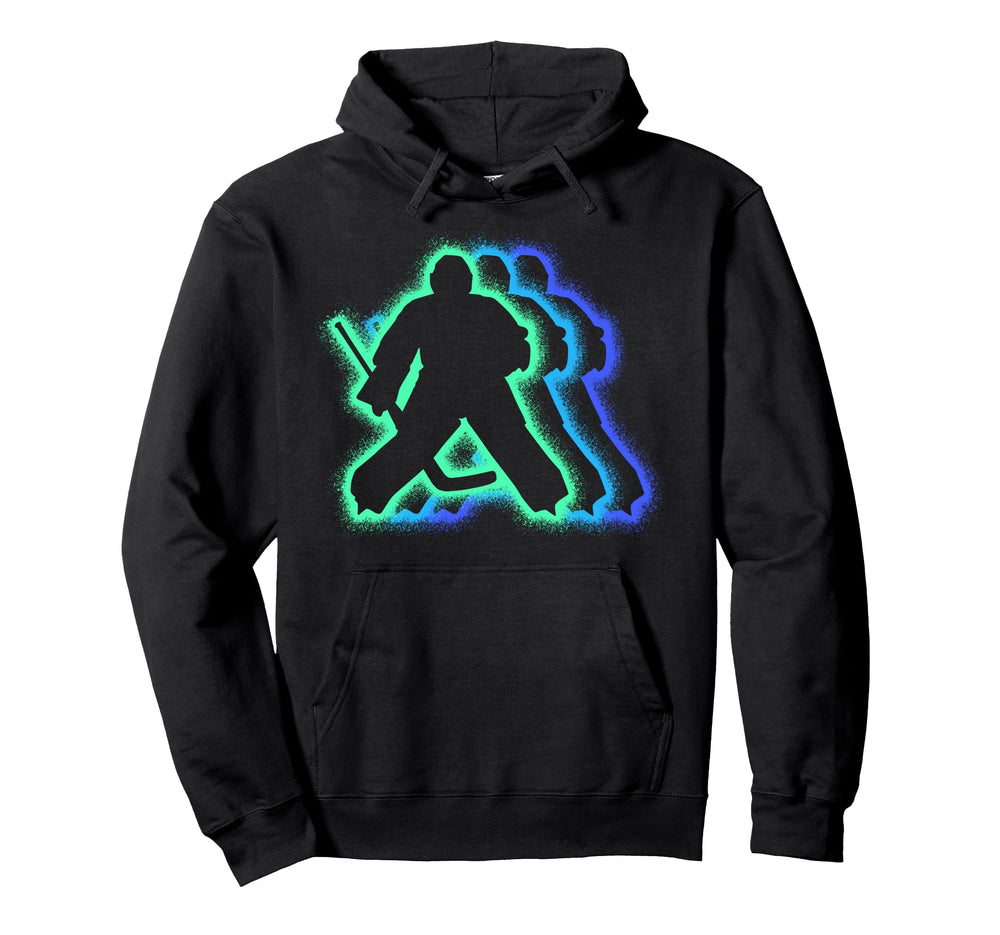 Hockey Goalkeeper Silhouettes Ice Hockey Hoodie - Unique Graphic Men Women