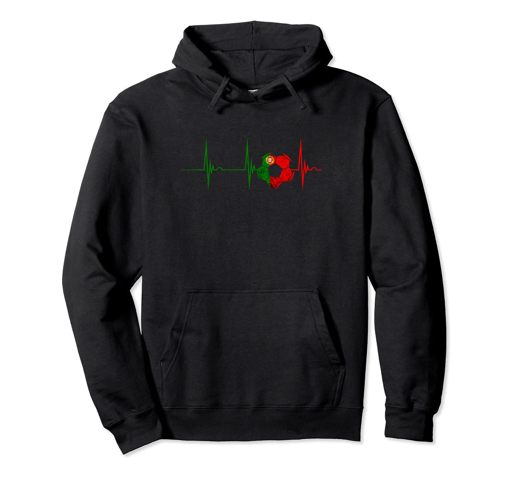 Futebol Portugal Soccer Heartbeat Ekg Hoodie - Graphic Print for Adults
