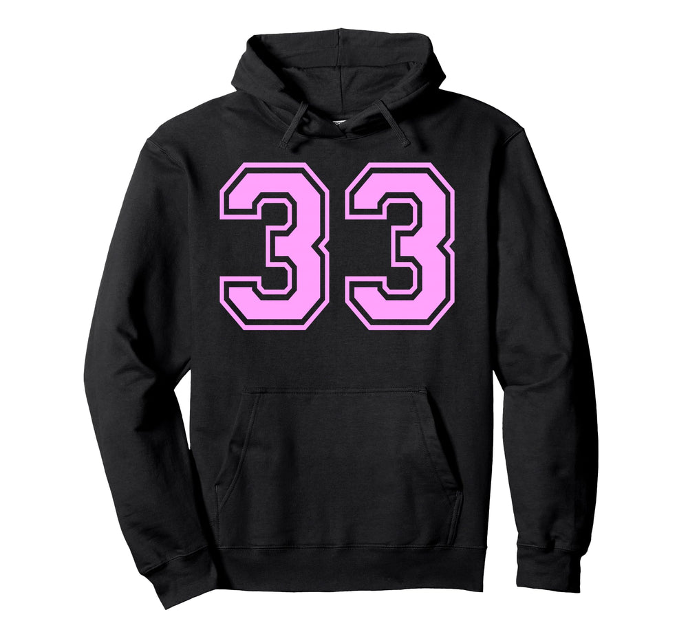 33 Number Thirty Three Sports Varsity Hoodie - Minimalist Print Unisex
