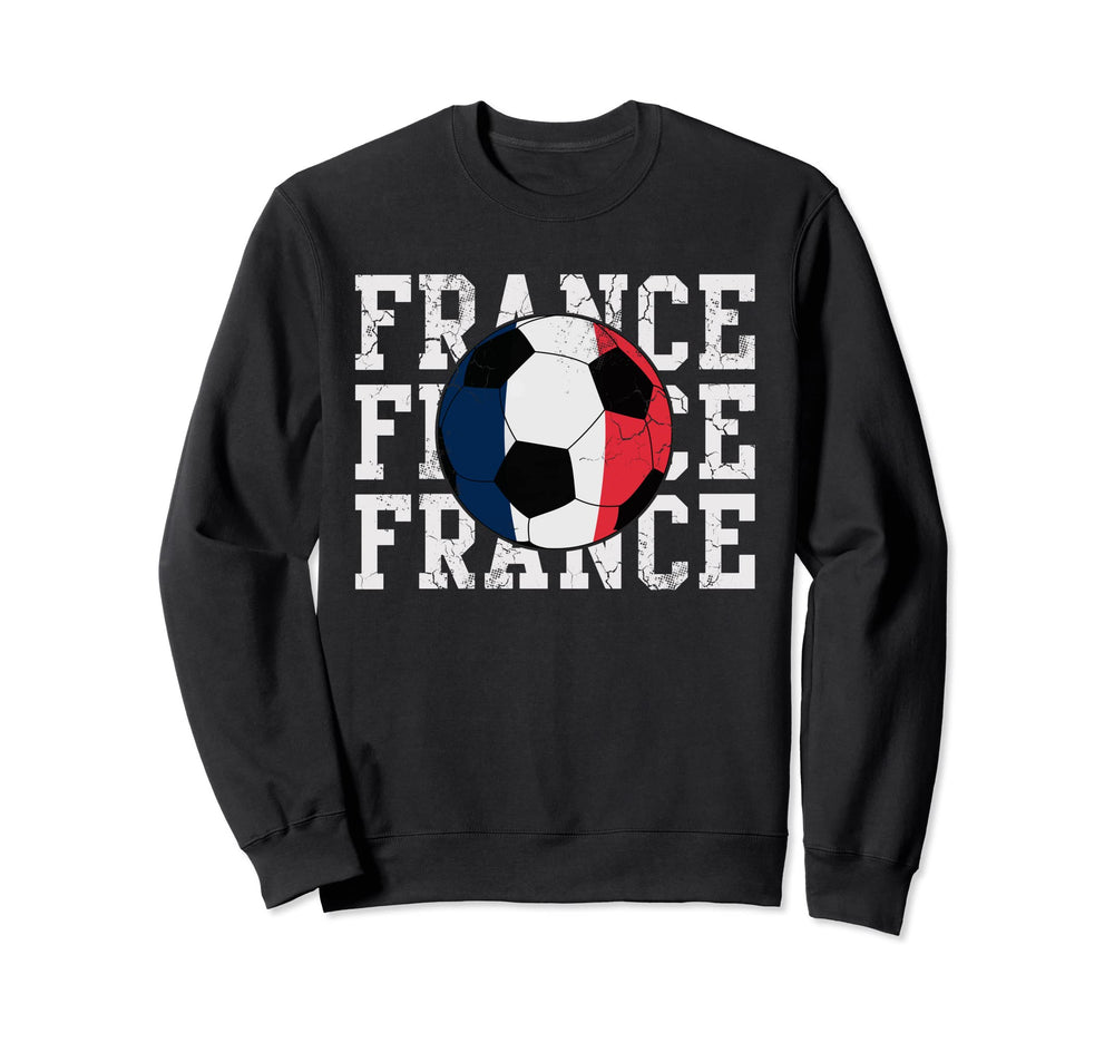 France Soccer Ball French Flag Sweatshirt - Unique Graphic for Adults