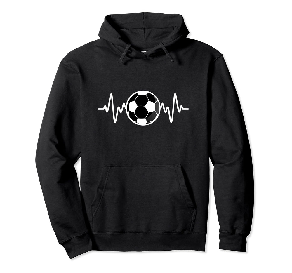 Soccer Heartbeat I Love Soccer Hoodie - Trendy Graphic for Adults