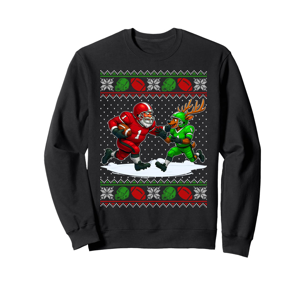 Reindeers Playing Football Sweatshirt - Casual Everyday Wear for Adults