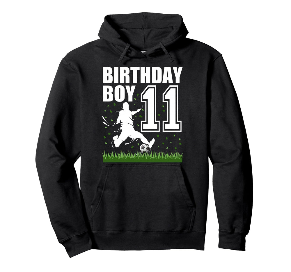 11 Year Old Soccer Birthday Party Hoodie - Custom Art Print Men Women