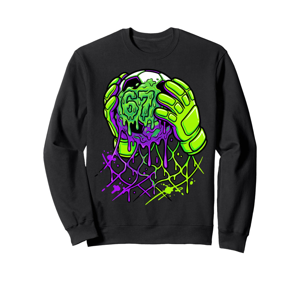 Slime Soccer 67 Goalie Gloves Sweatshirt - Casual Everyday Wear Men Women