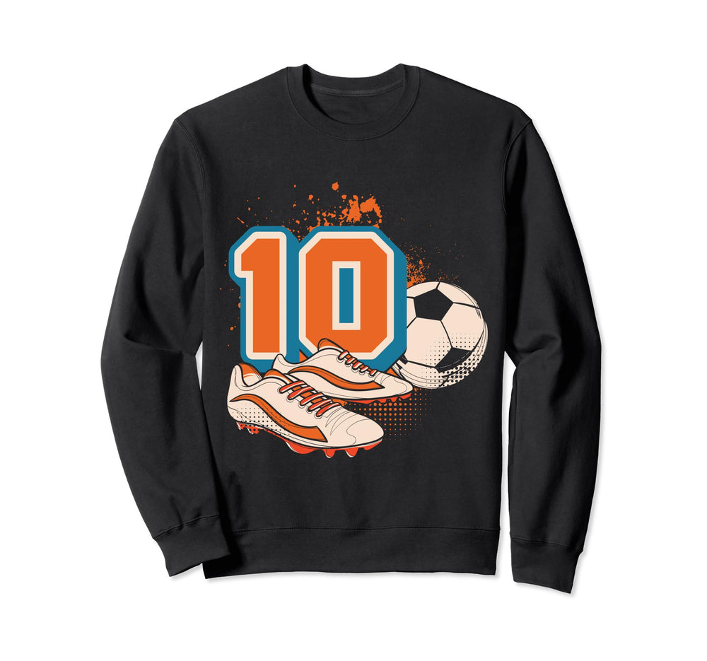 10Th Birthday Soccer Player Sweatshirt - Unique Graphic for Adults