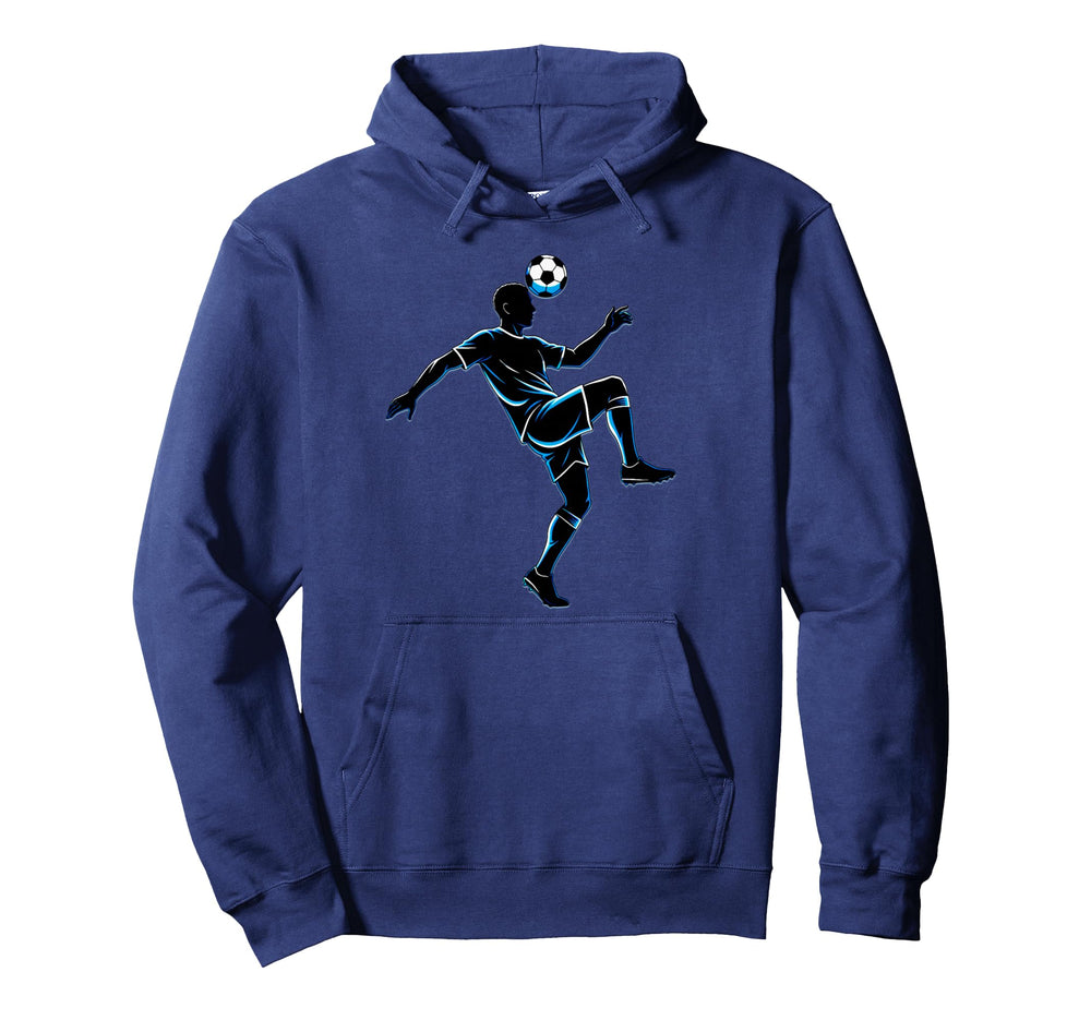 Soccer Player Juggling Ball Hoodie - Fun Novelty Design for Adults