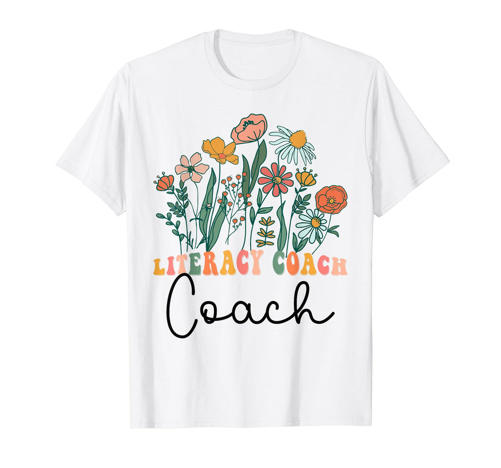 Groovy Wildflower Literacy Coach T-Shirt - Casual Everyday Wear Unisex