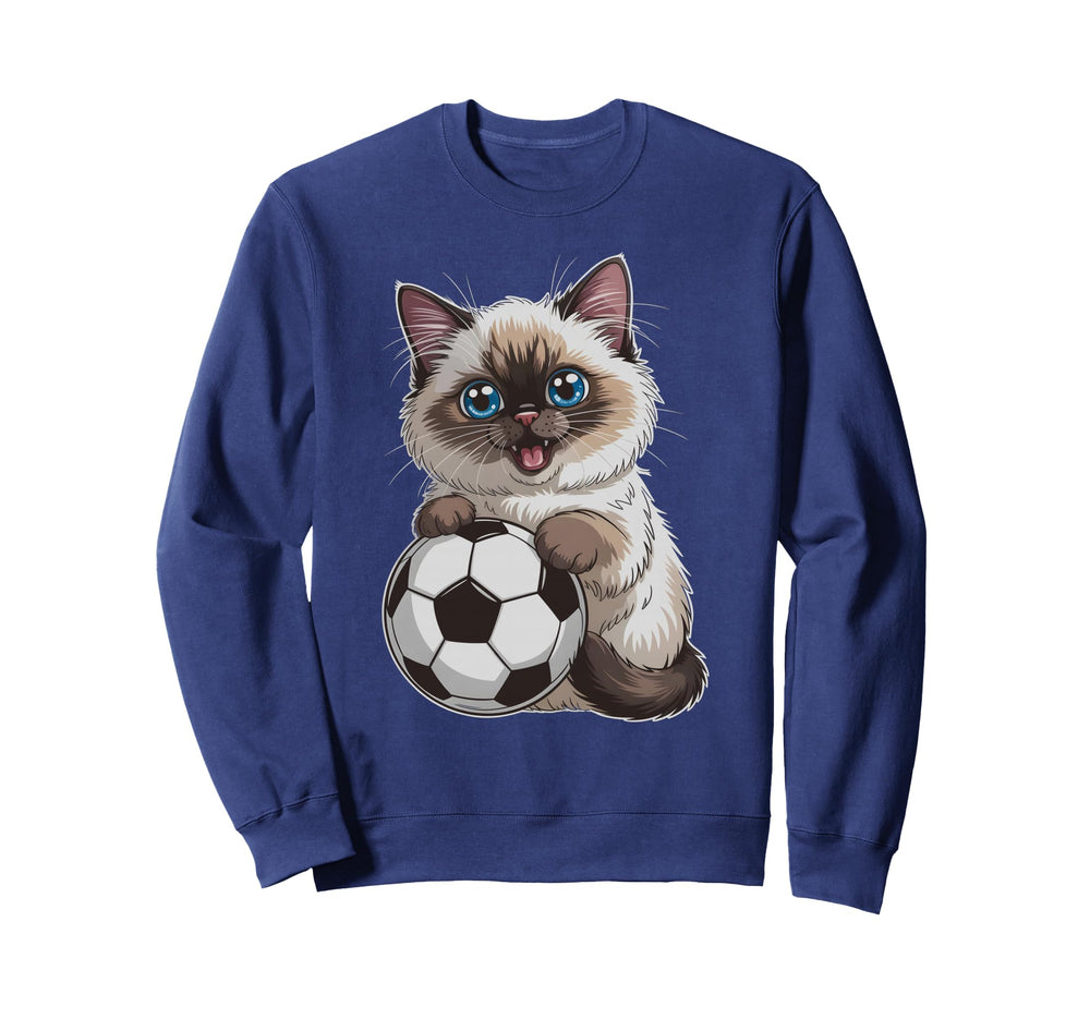 Soccer Cat Just Who Loves Birman Sweatshirt - Casual Everyday Wear Unisex