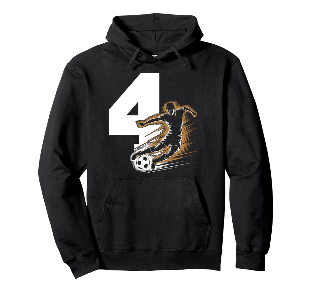 4 Soccer Birthday Gift Soccer Fan Sports Hoodie - Aesthetic Graphic Unisex