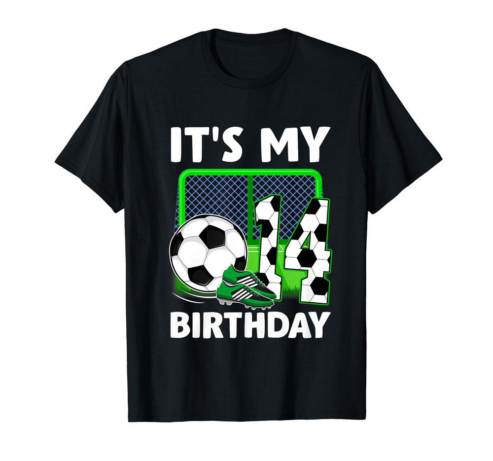 Its My 14Th Soccer Party 14 Year Old T-Shirt - Minimalist Print Unisex