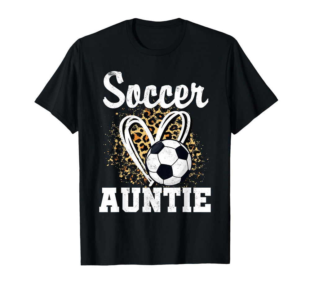 Soccer Aunt Leopard Heart Soccer Fan Hoodie - Aesthetic Graphic Men Women