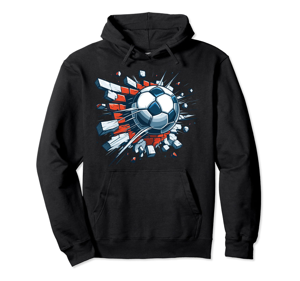 Soccer Ball Break Wall Soccer Sports Hoodie - Unique Graphic Unisex
