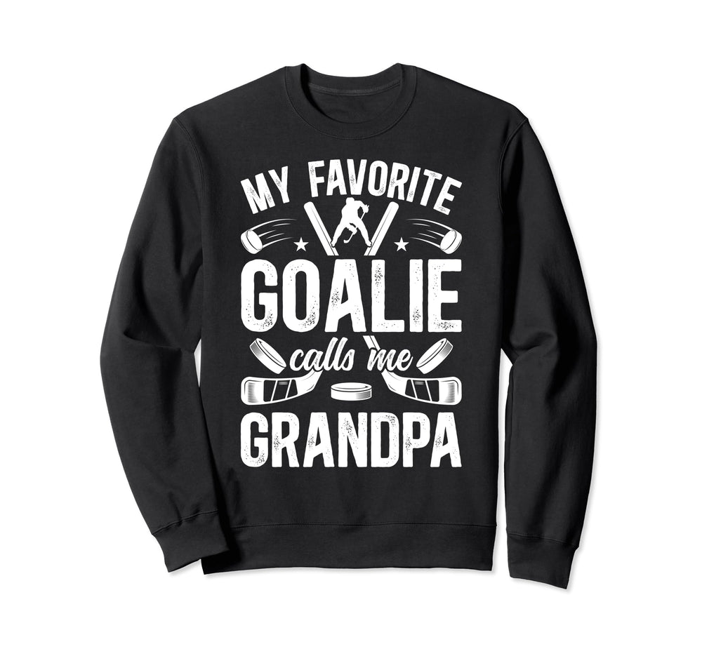 Ice Hockey Goalie Grandpa Hockey Sweatshirt - Minimalist Print Unisex