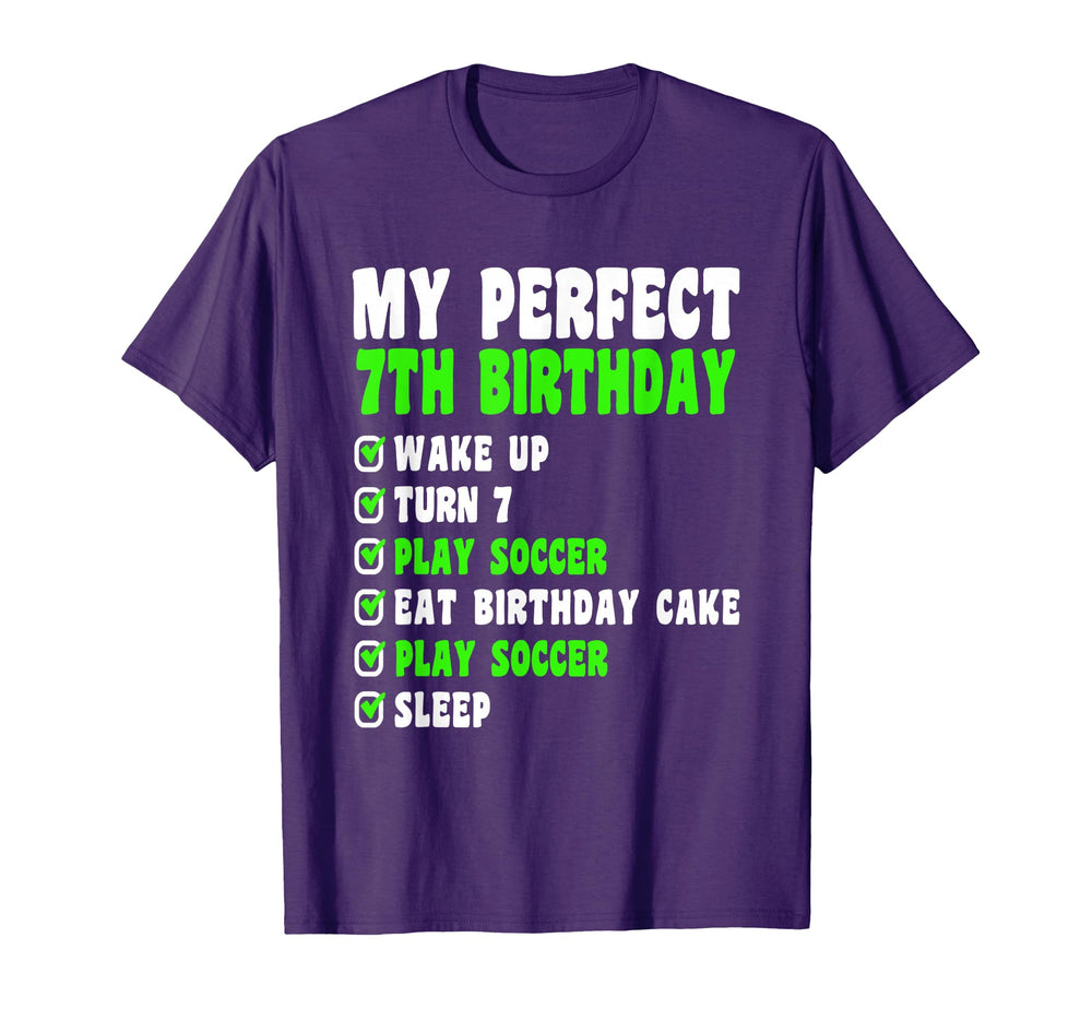 7 Year Old My 7Th Birthday Soccer 7Th T-Shirt - Graphic Print Unisex