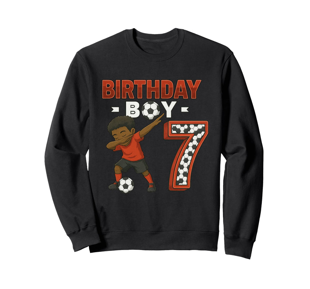 Dabbing 7 Year Old Soccer Player Sweatshirt - Unique Graphic Men Women