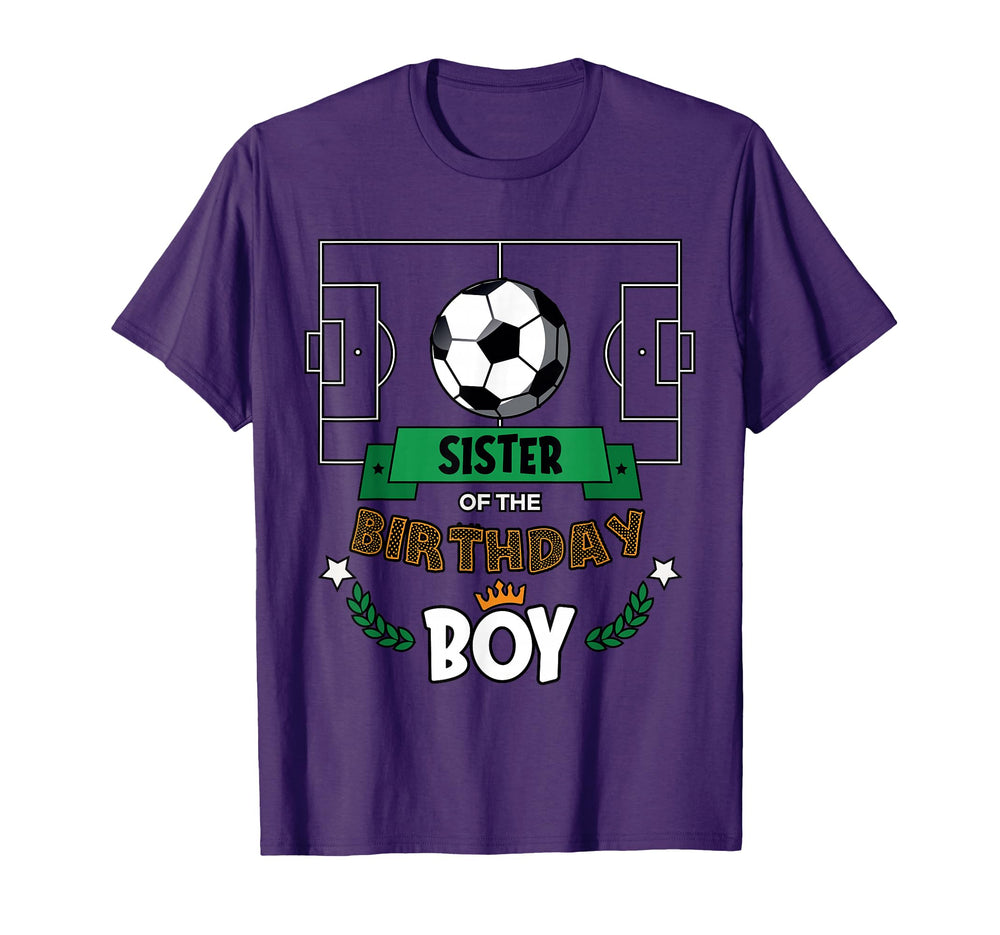 Sister Birthday Soccer Theme Matching T-Shirt - Trendy Graphic Unisex