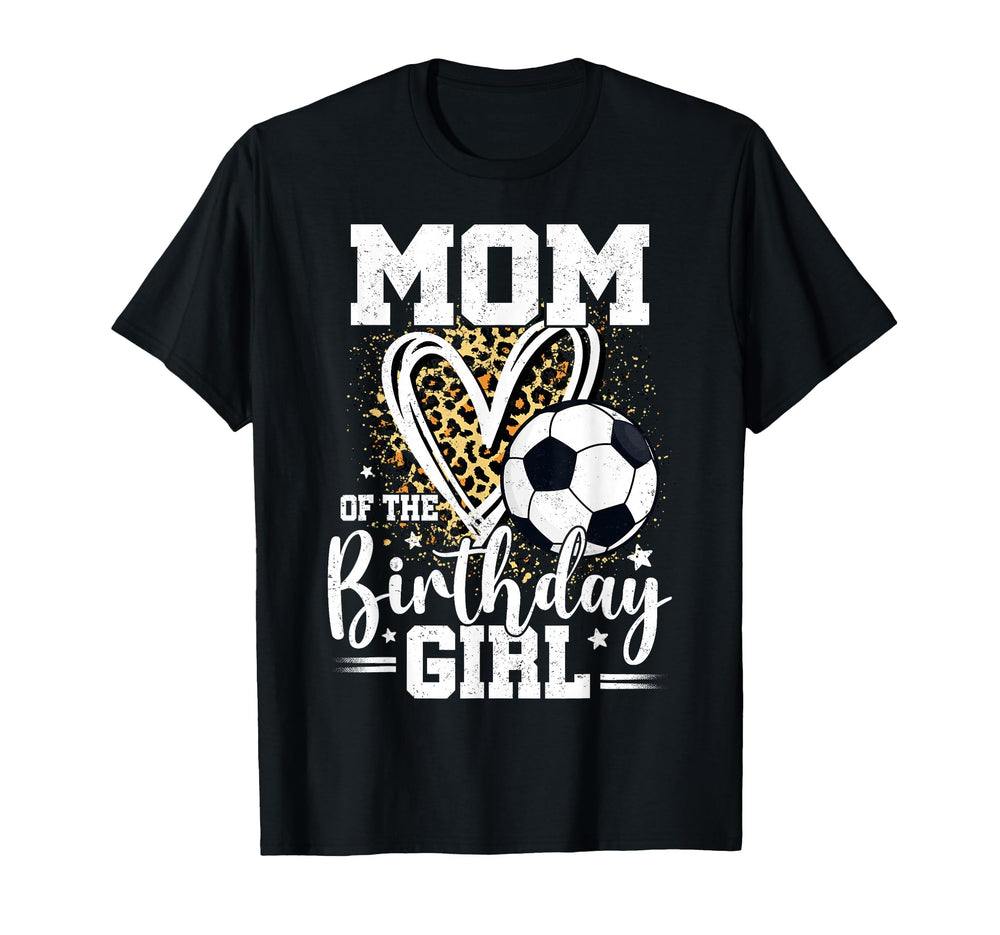 Mom Birthday Soccer Mom Leopard Heart T-Shirt - Fun Novelty Design Unisex