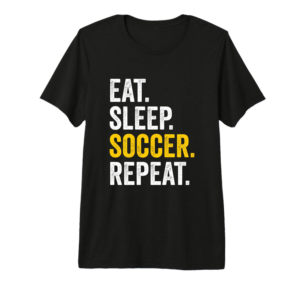 Eat Sleep Soccer Repeat Tri Blend T-Shirt - Custom Art Print for Adults