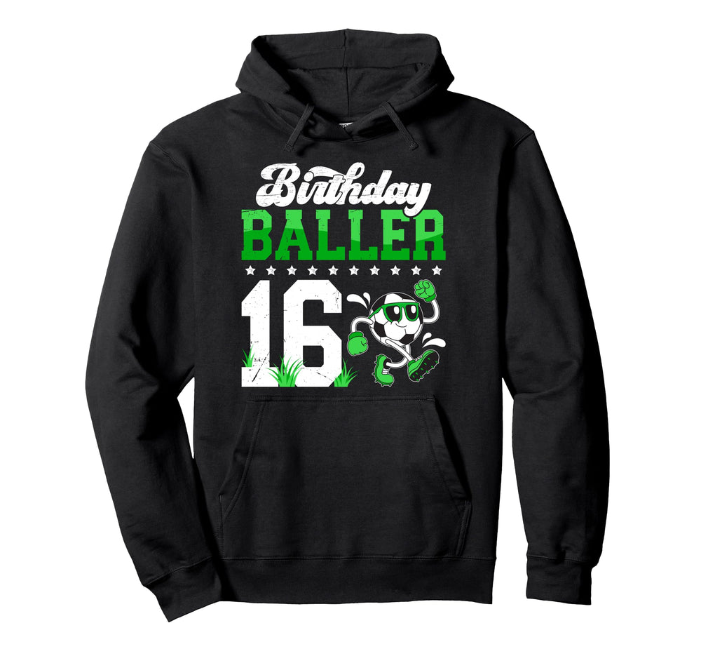 16Th Soccer Birthday Party Sixteen Year Hoodie - Aesthetic Graphic Unisex