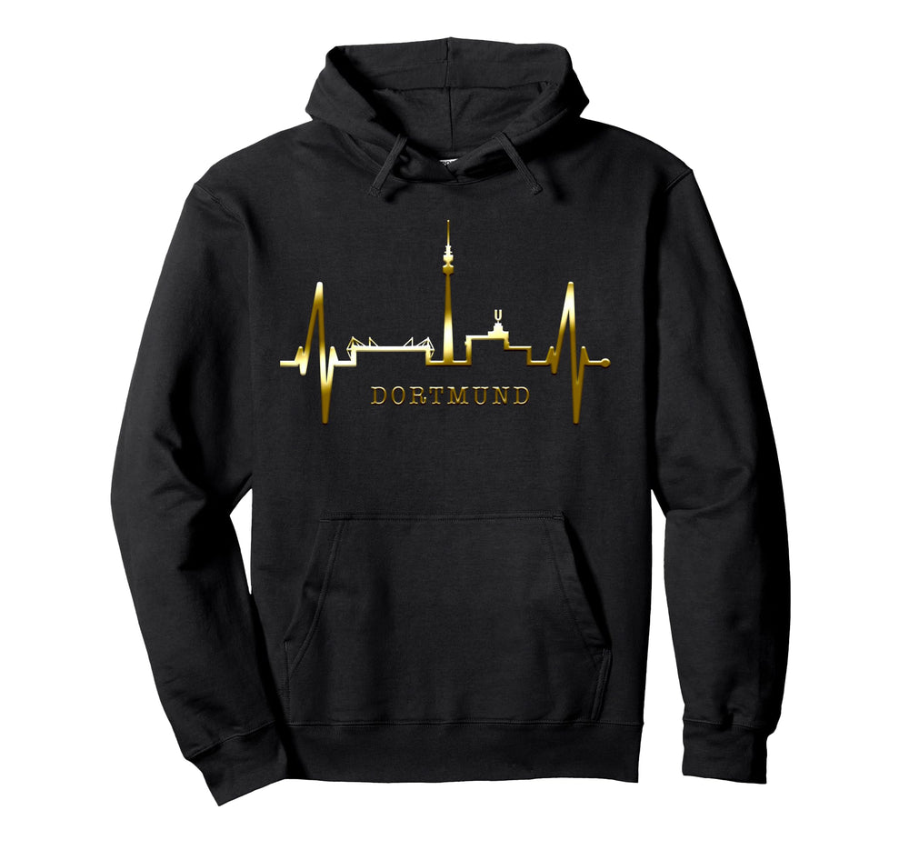 Dortmund Skyline Heartbeat Ruhrpott Hoodie - Minimalist Print Men Women