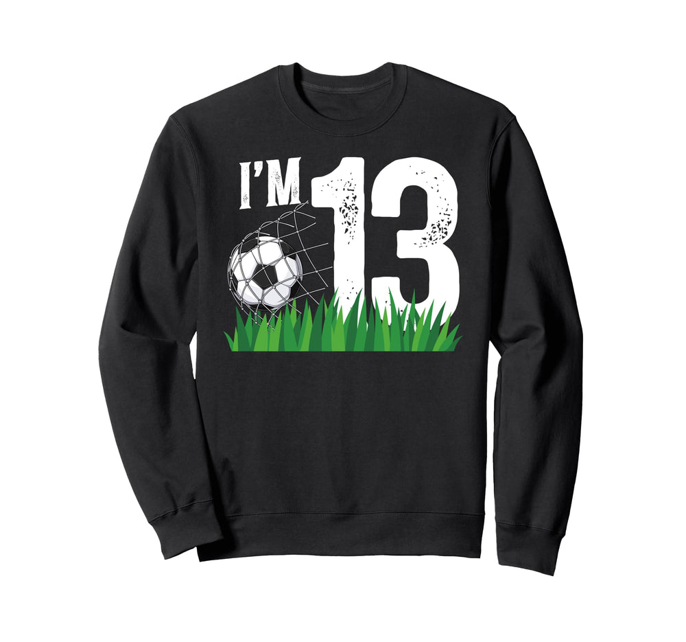 13Th Soccer Birthday Party Sweatshirt - Minimalist Print for Adults
