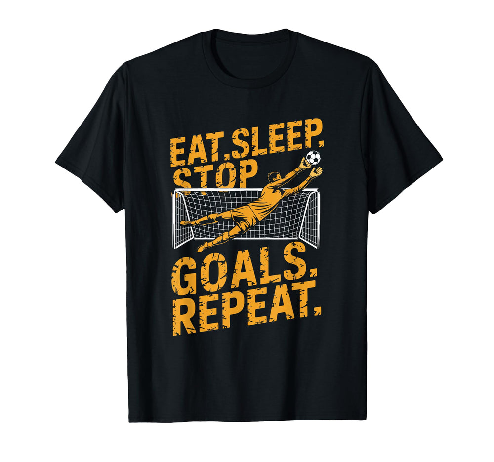 Coach Team And Goal Keeper Eat Sleep T-Shirt - Unique Graphic for Adults