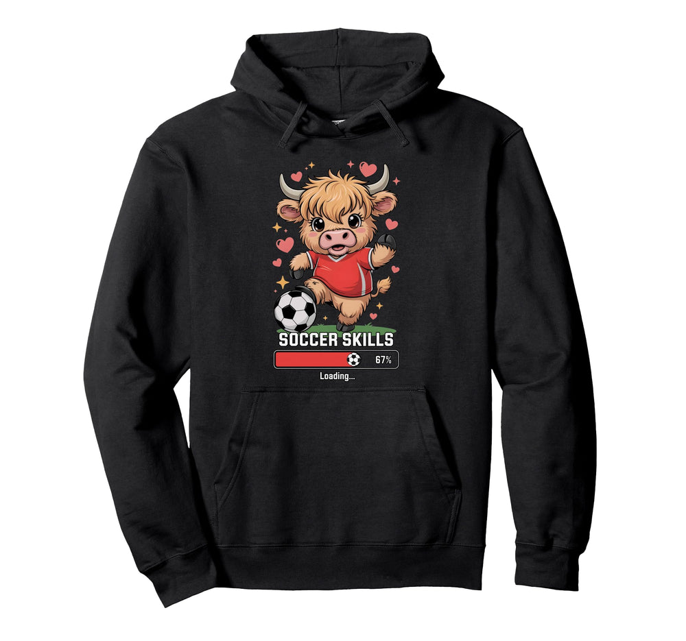 Soccer Skills Loading Heifer Team Mom Hoodie - Fun Novelty Design Unisex