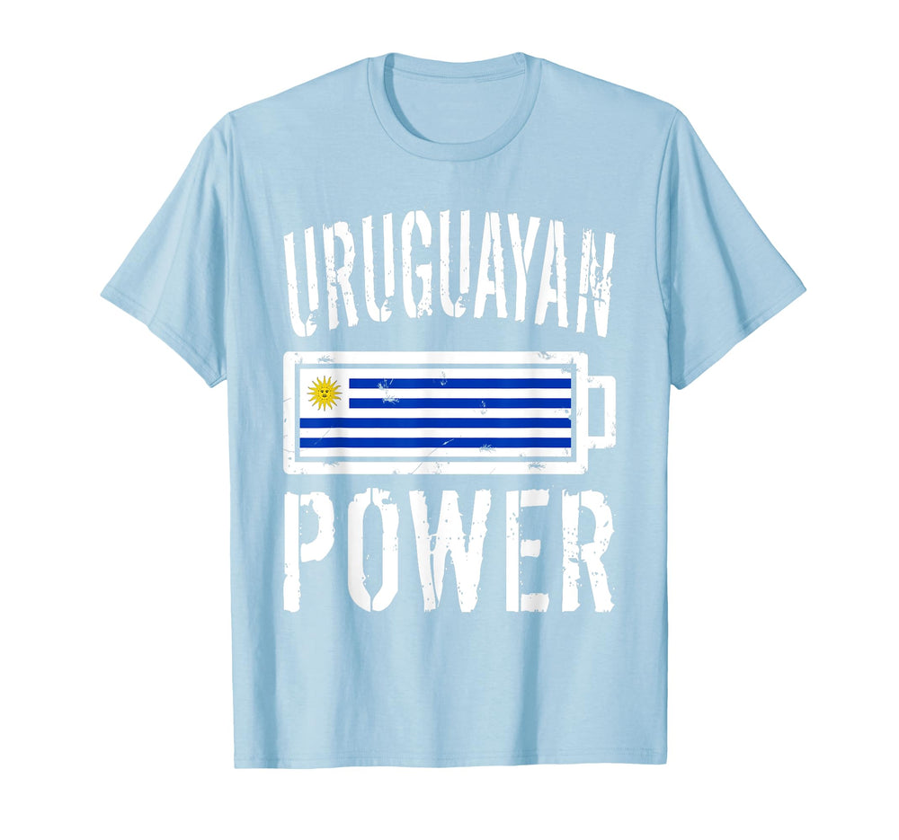 Uruguay Flag Uruguayan Power Battery T-Shirt - Minimalist Print Unisex