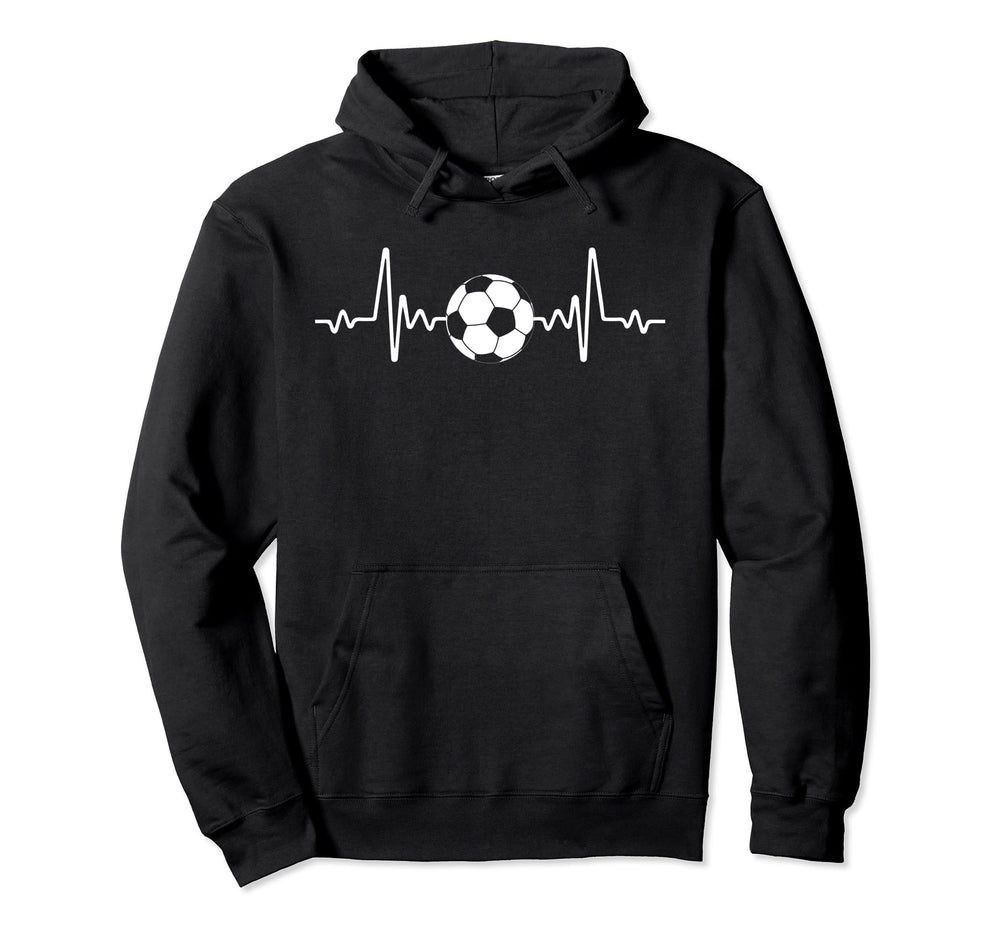 Soccer Player Heartbeat Soccer Lover Hoodie - Trendy Graphic for Adults