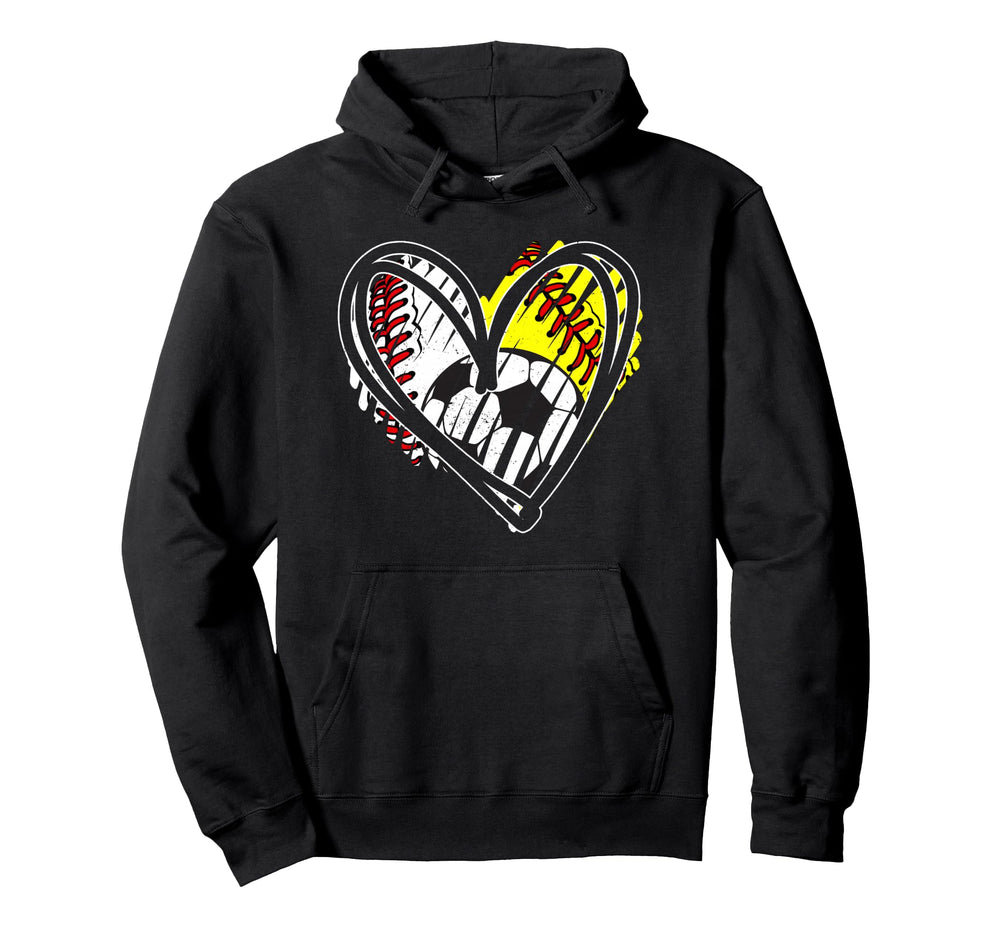 Baseball Softball Soccer Ball Hoodie - Casual Everyday Wear Men Women