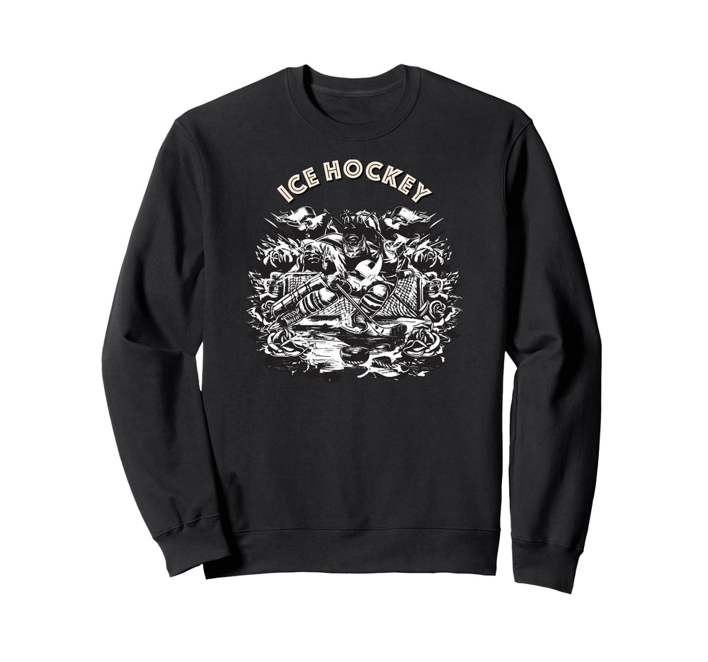 Ice Hockey Goalkeeper Tattoo Puck Sweatshirt - Custom Art Print for Adults