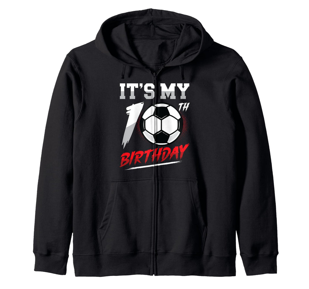 10Th Birthday Soccer Birthday Party T-Shirt - Graphic Print for Adults