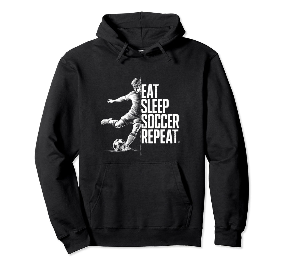 Eat Sleep Soccer Repeat Hoodie - Unique Graphic for Adults