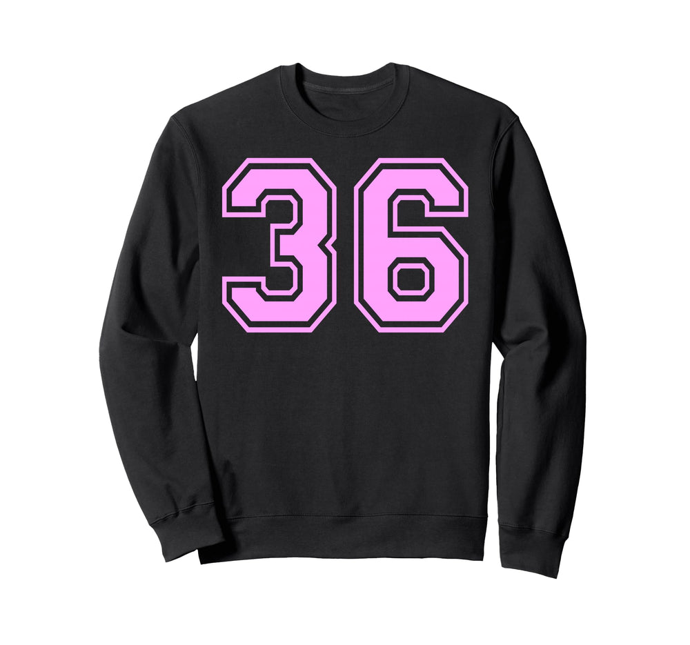 36 Number Thirty Six Sports Sweatshirt - Minimalist Print for Adults