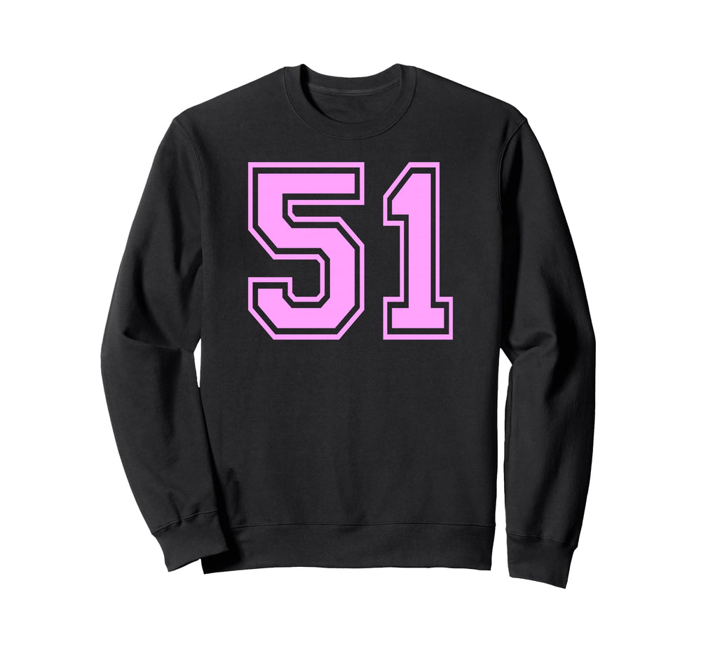 51 Number Fifty One Sports Varsity Sweatshirt - Graphic Print for Adults