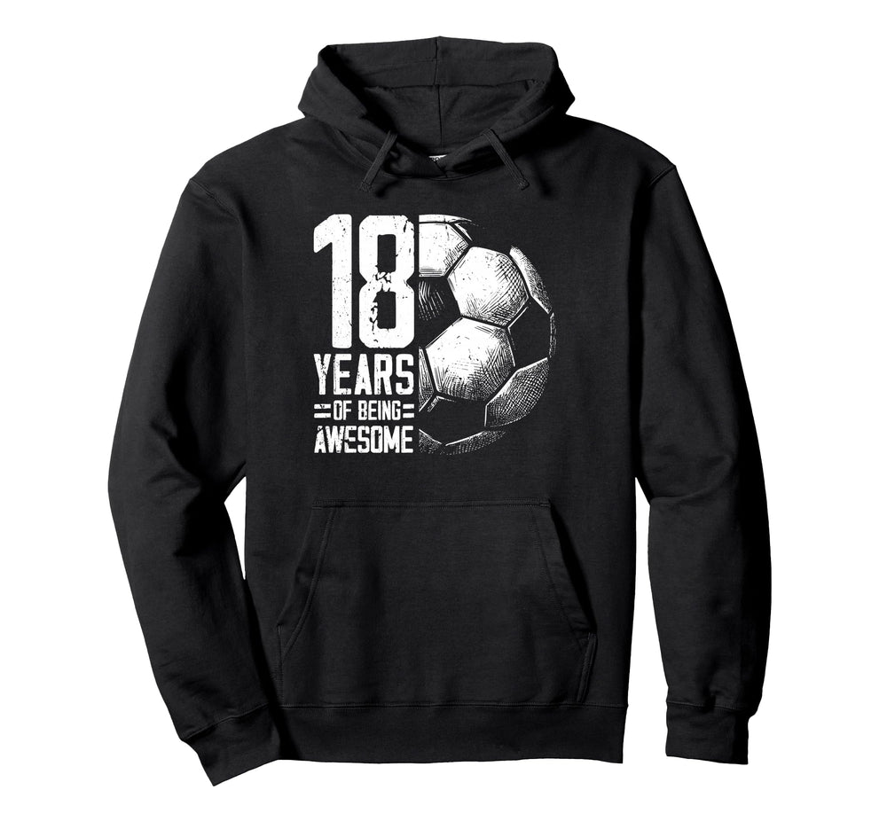 18Th Birthday Soccer Player Football 18 Hoodie - Minimalist Print Unisex